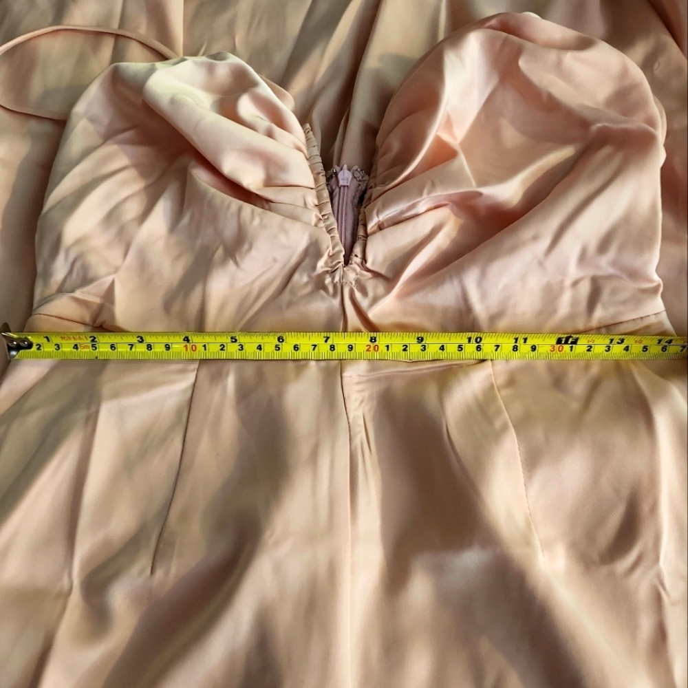 NWT - Hers & Mine- MD Baby Pink Satiny Wide Leg Jumpsuit - Picture 6 of 11